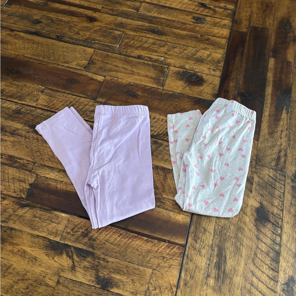 Kids Pajamas Set - Purple and Gray with Pink Hearts